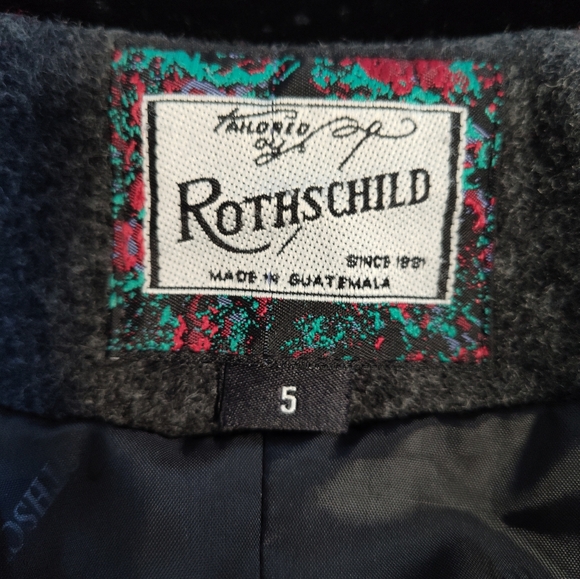 Rothschild Black Wool Girls Coat Size 5 - Picture 6 of 8